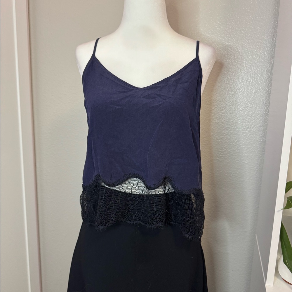 Wilfred Dark Blue Silk Top